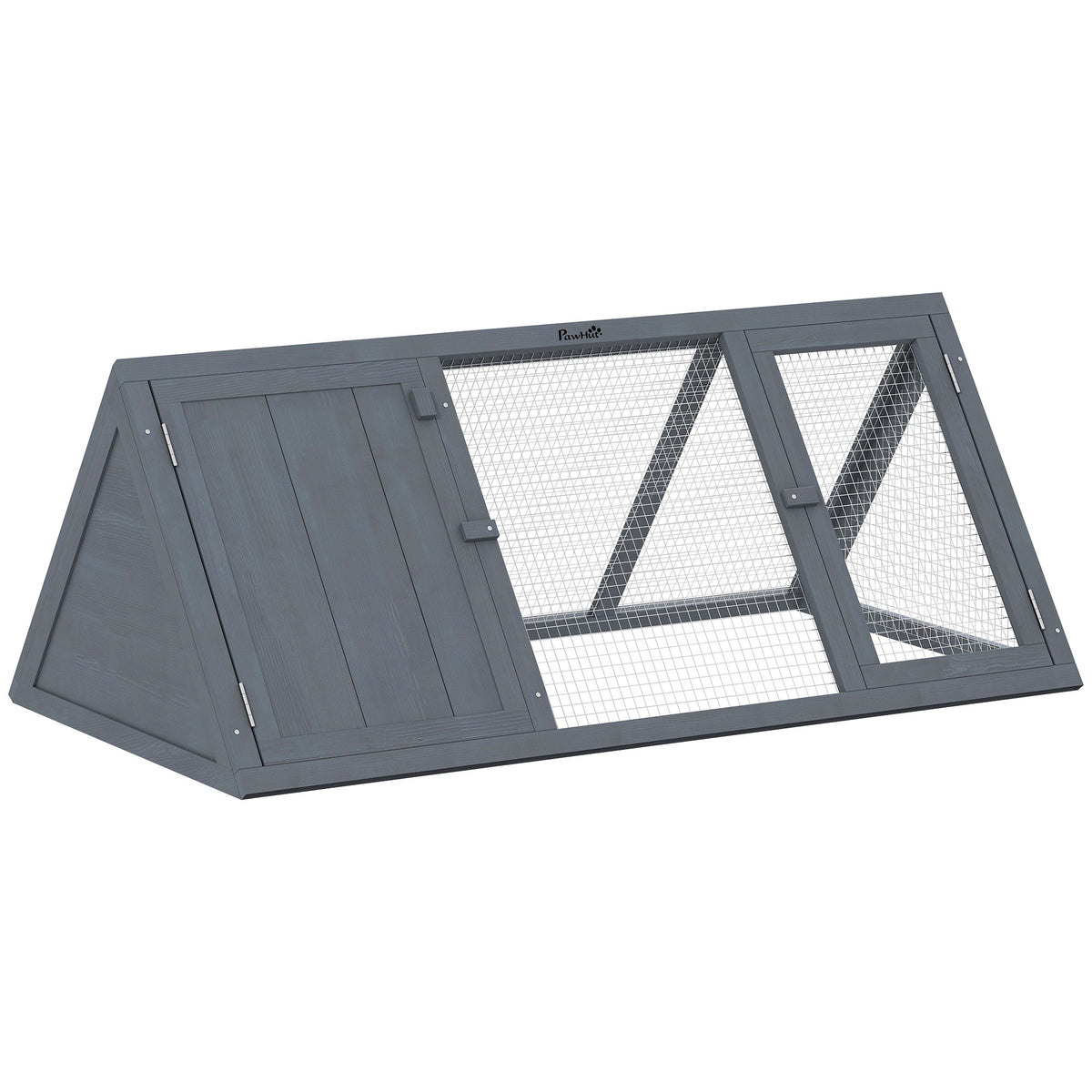 Rabbit Hutch with Run for Outdoor Living – Gray / 1170x65x530 mm