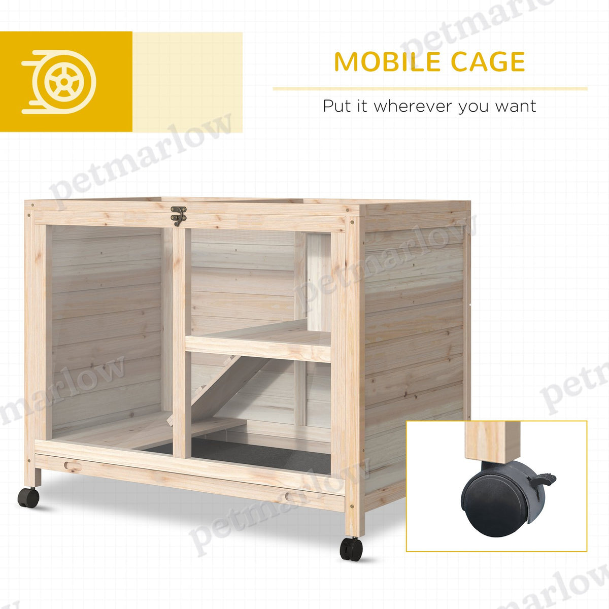 Rabbit Hutch with Wheels for Easy Mobility – view 3