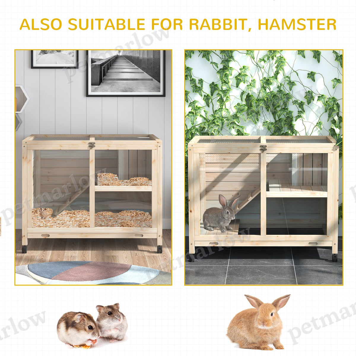 Rabbit Hutch with Wheels for Easy Mobility – view 4