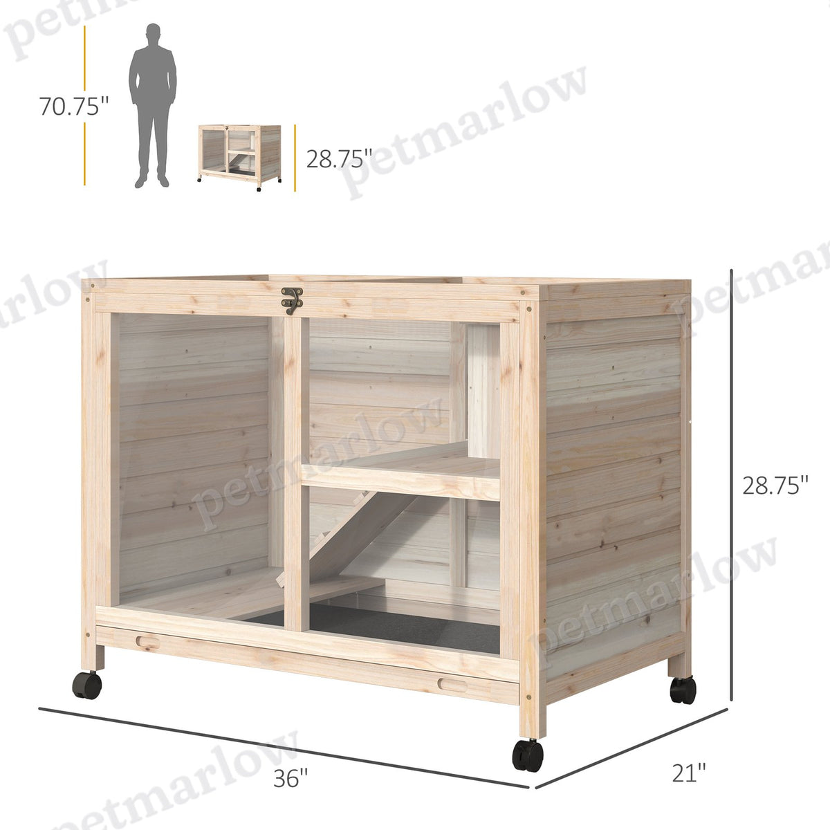 Rabbit Hutch with Wheels for Easy Mobility – view 5