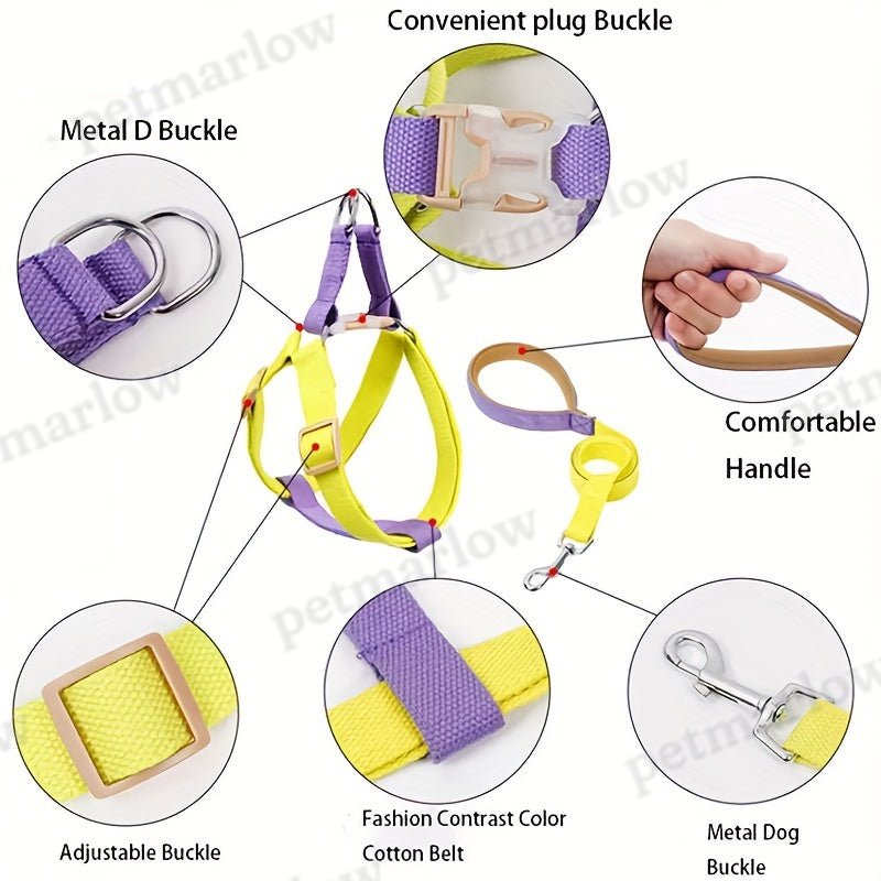 Rainbow Colorblock Dog Harness & Leash Set – view 5