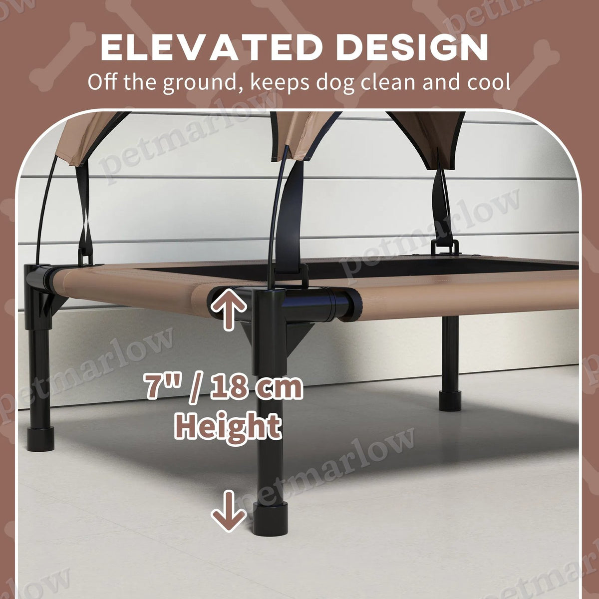 Raised Dog Bed with Canopy for Outdoor Comfort – view 3