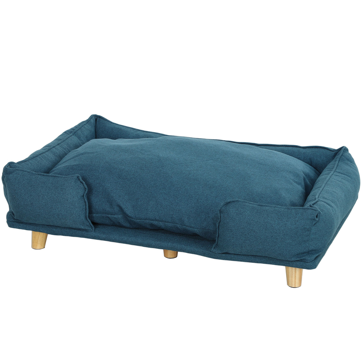 Raised Dog Couch with Comfortable Cushion – Blue / 740x160x590 mm