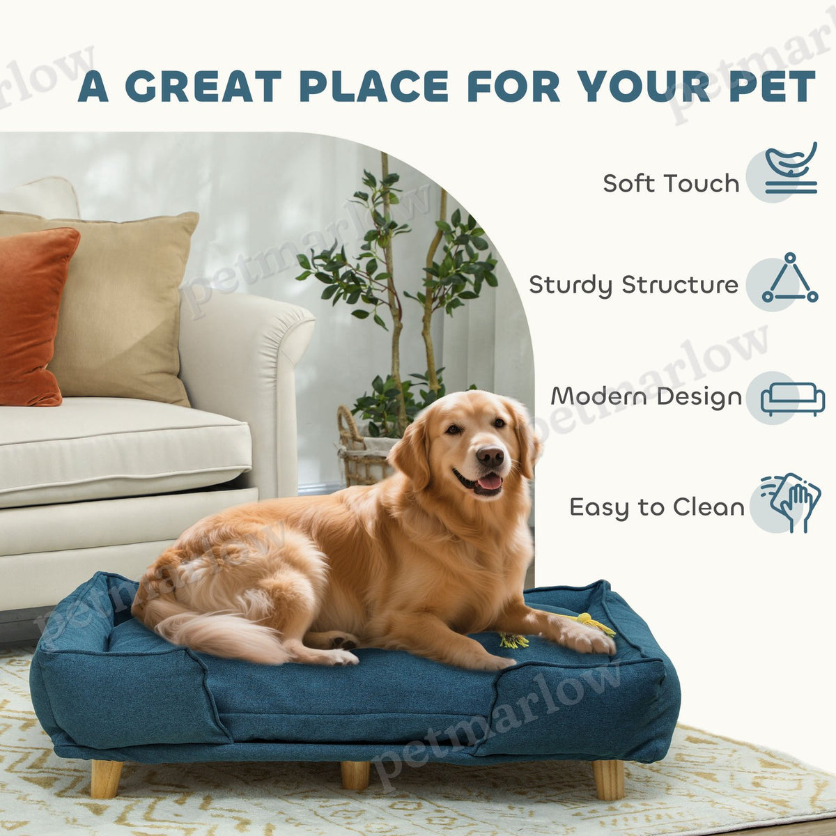 Raised Dog Couch with Comfortable Cushion – view 6