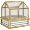 Raised Garden Bed With Polycarbonate Greenhouse for Pets – Natural