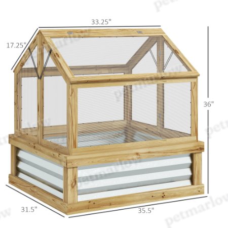 Raised Garden Bed With Polycarbonate Greenhouse for Pets – view 3