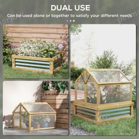Raised Garden Bed With Polycarbonate Greenhouse for Pets – view 4