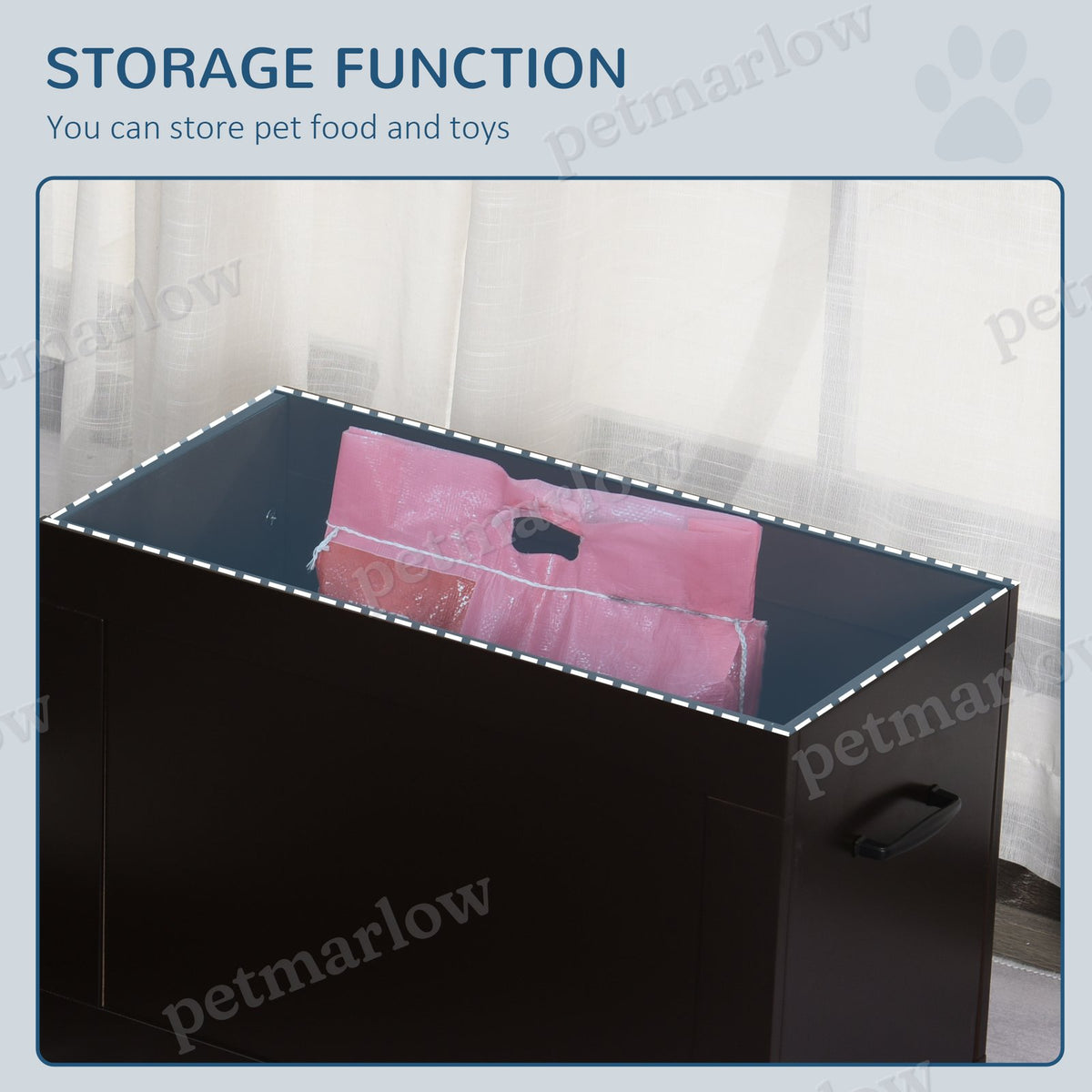 Raised Pet Feeding Storage Station with 2 Bowls – view 3