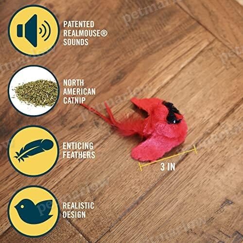 Real Birds Interactive Cat Toys with Catnip – view 2