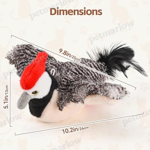 Rechargeable Chirping Flapping Bird (no Flying) with Catnip for Indoor Cats – view 2