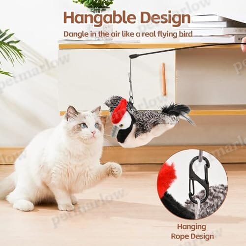 Rechargeable Chirping Flapping Bird (no Flying) with Catnip for Indoor Cats – view 5