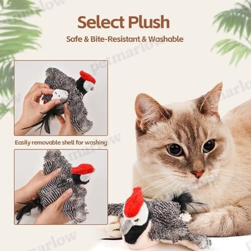 Rechargeable Chirping Flapping Bird (no Flying) with Catnip for Indoor Cats – view 6