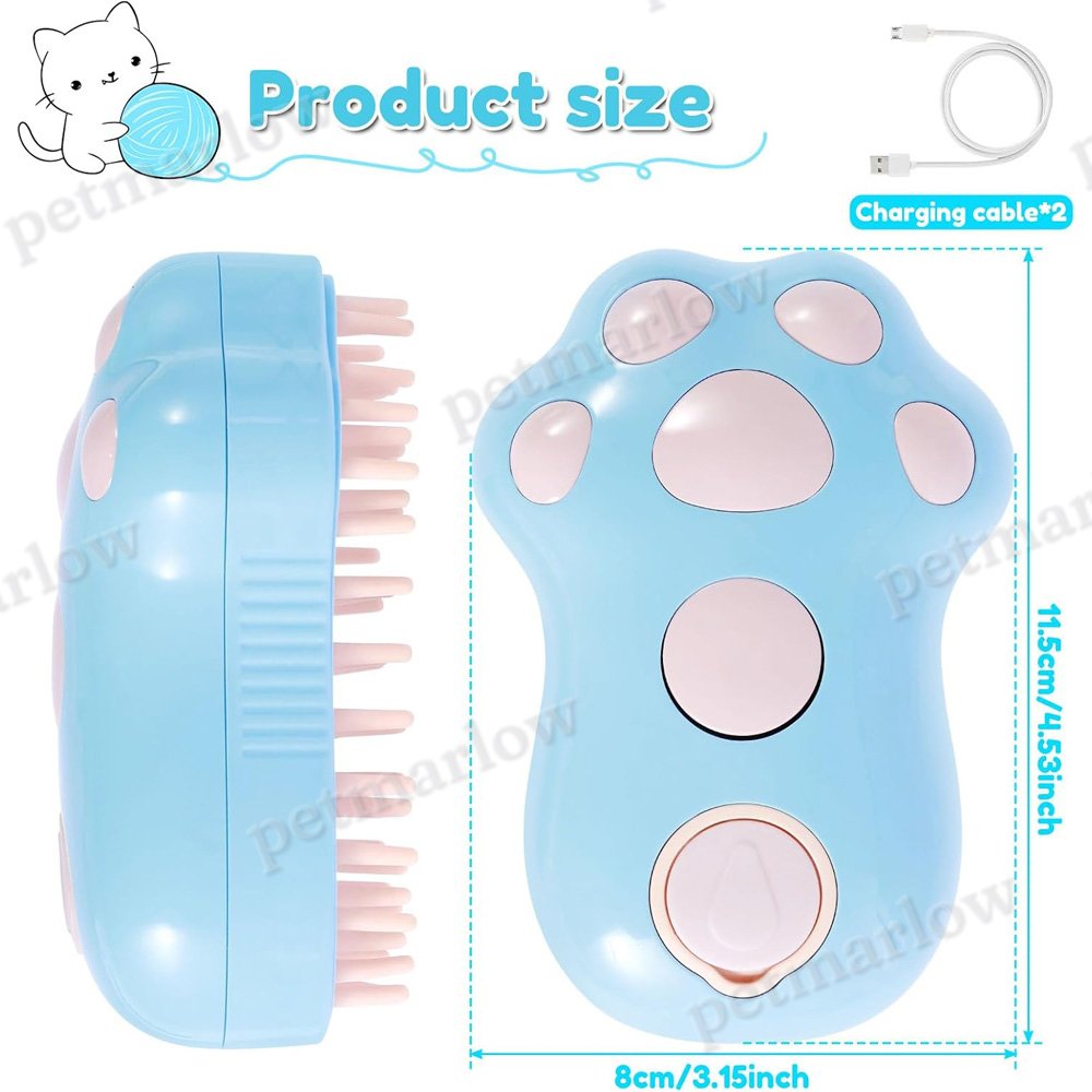 Rechargeable Steam Cat Brush for Grooming and Shedding – view 3