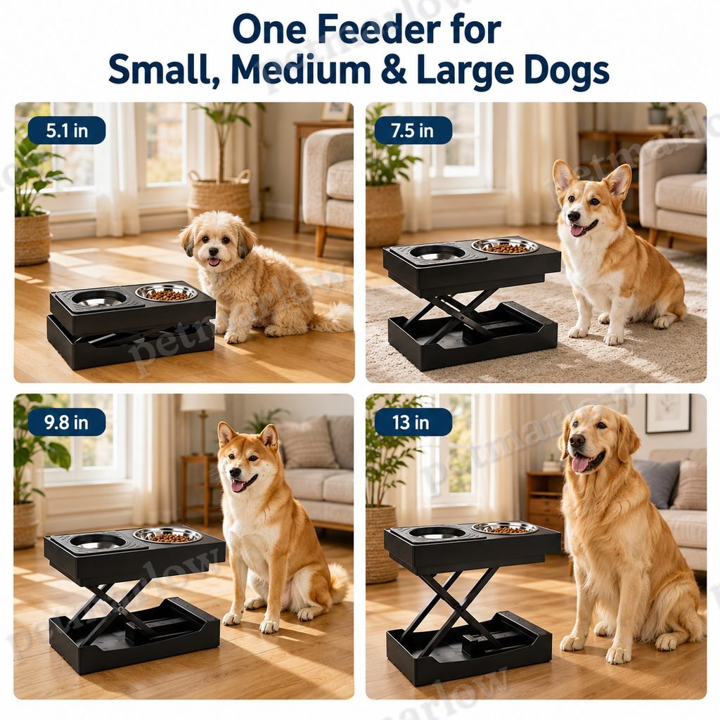 Remote-Controlled Height-Adjustable Dog Feeder (Stainless Steel Bowls) – view 2