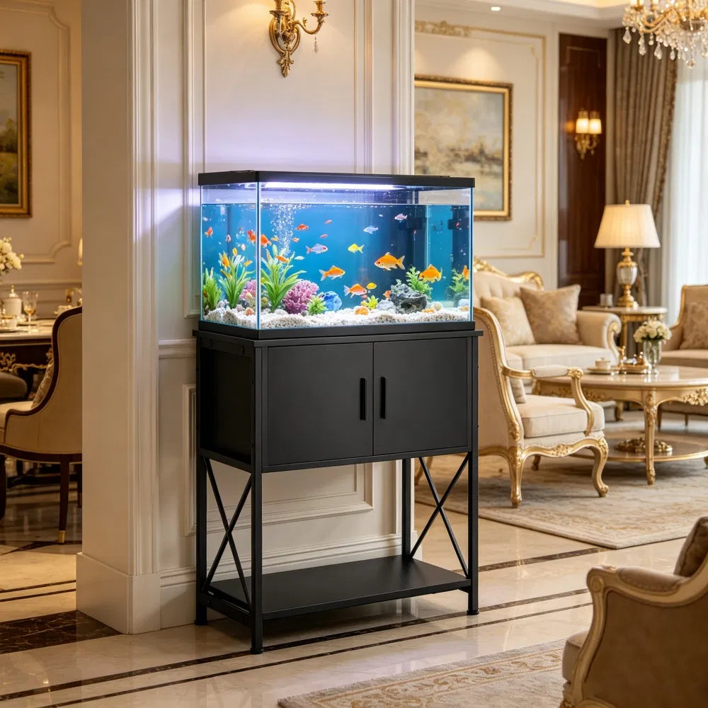 Reptile Tank Stand with Storage and Power Strip