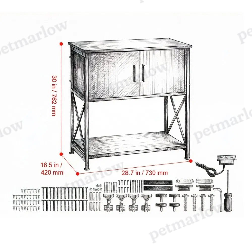 Reptile Tank Stand with Storage and Power Strip – view 4