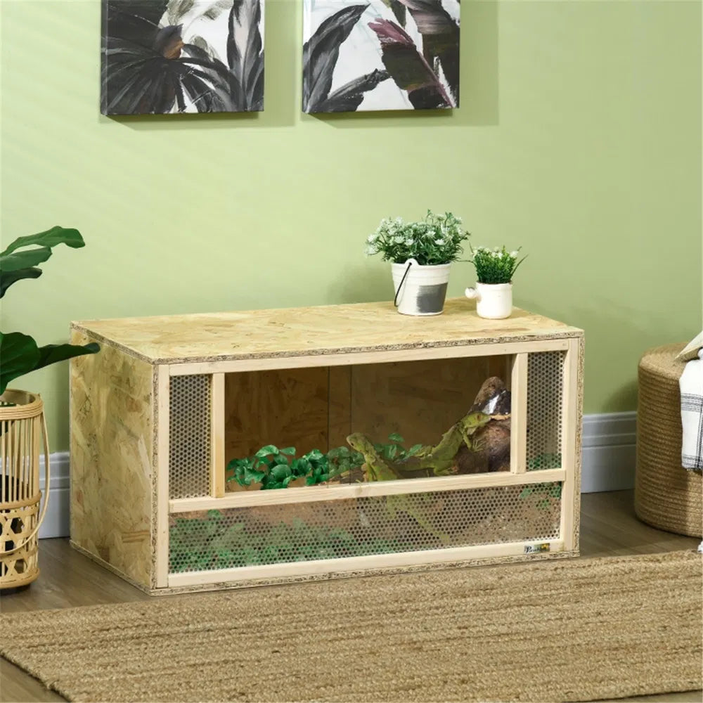 Reptile Terrarium with Ventilation and Sliding Doors – view 2