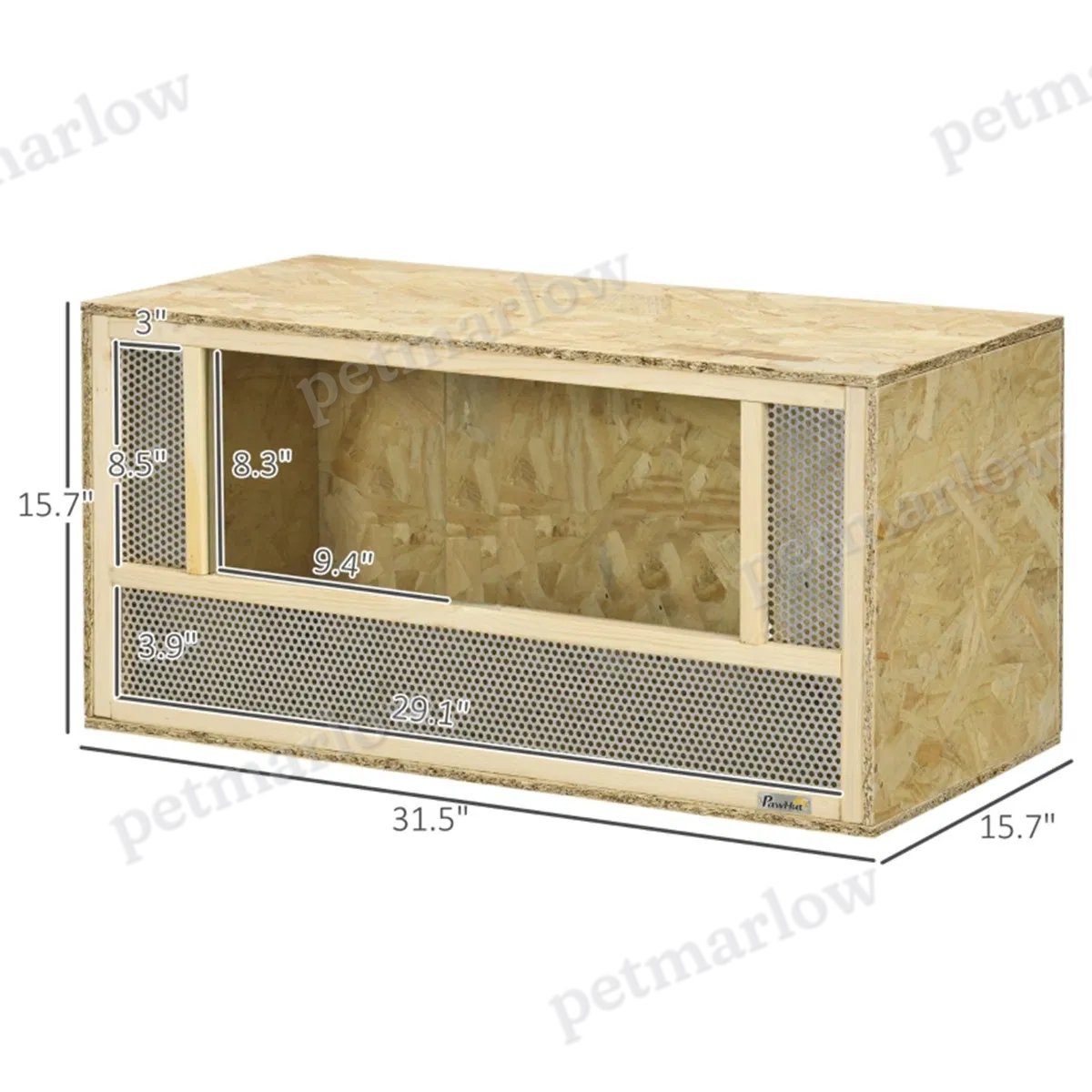 Reptile Terrarium with Ventilation and Sliding Doors – view 4