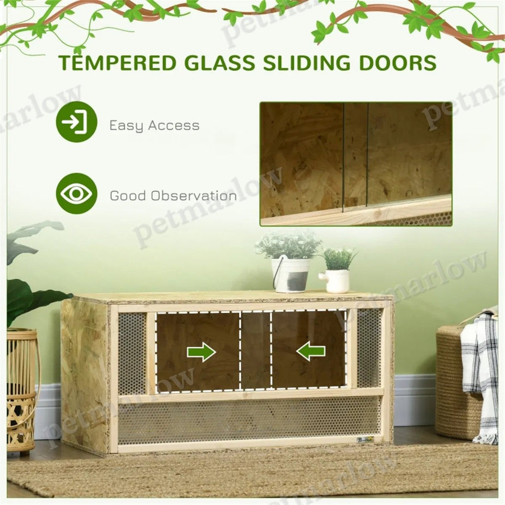 Reptile Terrarium with Ventilation and Sliding Doors – view 5