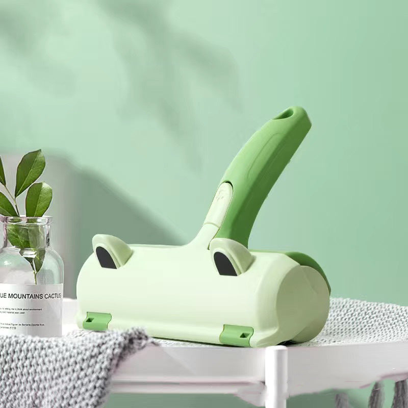 Reusable Frog Shape Pet Hair Sticker Brush Bi-directional Auto Cleaning Lint Roller