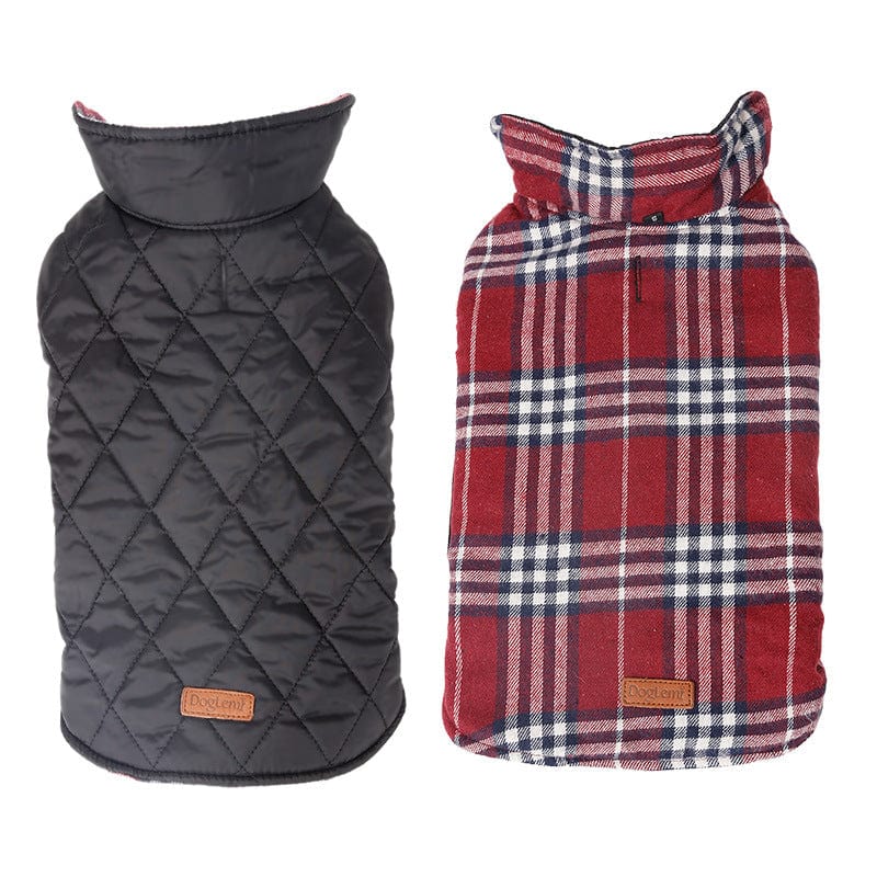 Reversible Warm Dog Coat for Chilly Weather – Red / XS