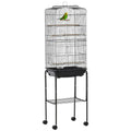 Rolling Bird Cage with Play Top and Storage Shelf – Black