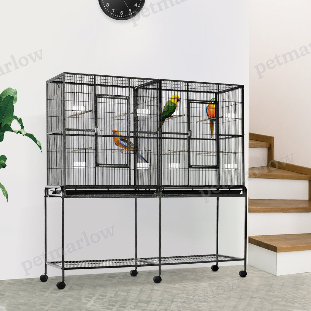 Rolling Bird Cage with Storage Shelf for Small to Medium Birds – view 5
