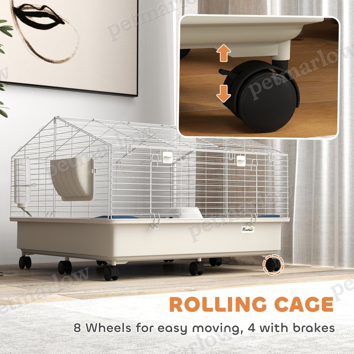 Rolling Small Animal Cage with Feeder and Water Bottle – view 5