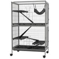 Rolling Small Animal Cage with Hammock – Gray / 830x205x610 mm