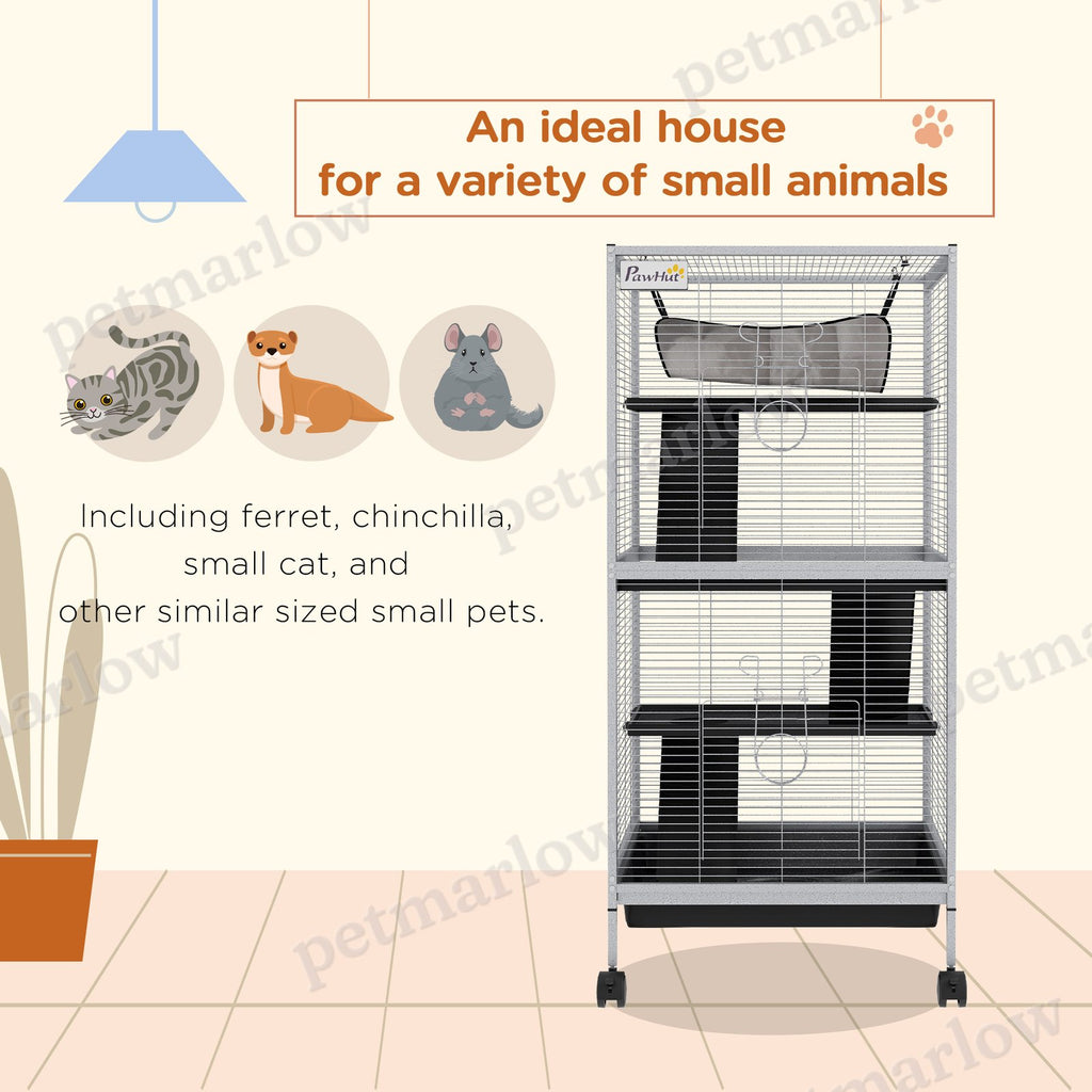 Rolling Small Animal Cage with Hammock for Ferrets and Chinchillas – view 6