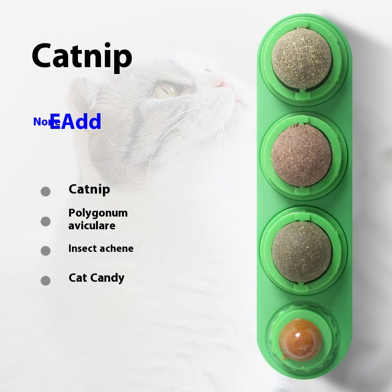 Rotating Catnip Ball Toy for Cats and Dogs – green Three in one bag