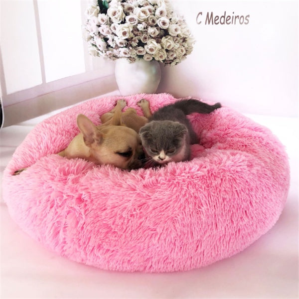 Round Plush Donut Pet Bed