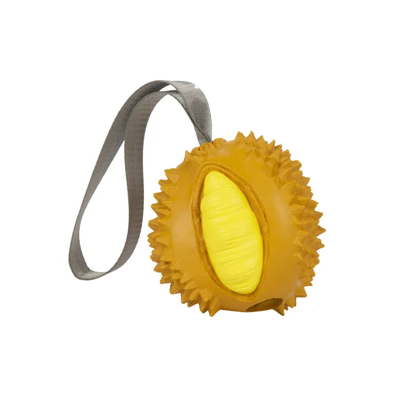 Rubber Fruit Dog Toy – Golden Yellow / XS