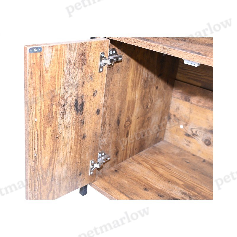Cat Litter Box Enclosure with Rustic Brown Finish – view 4