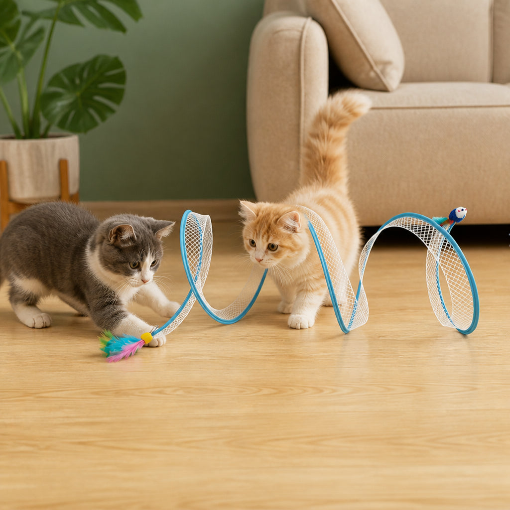 S-Shaped Cat Tunnel Toy – Interactive Foldable Play Tunnel