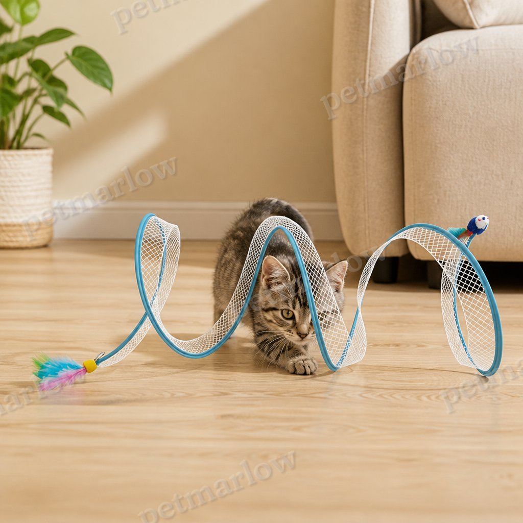 S-Shaped Cat Tunnel Toy – Interactive Foldable Play Tunnel – view 2