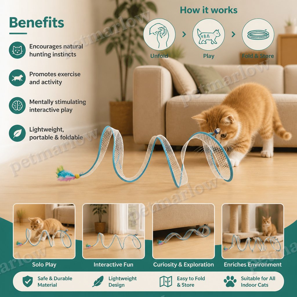 S-Shaped Cat Tunnel Toy – Interactive Foldable Play Tunnel – view 3