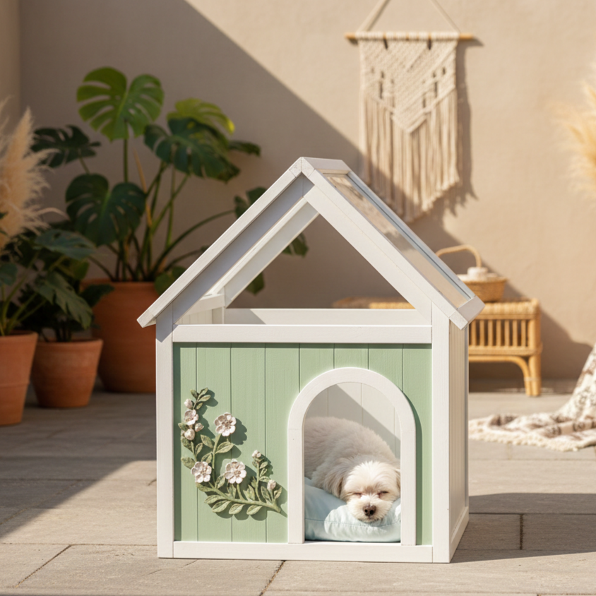 Cedar Indoor Cat House with Acrylic Roof