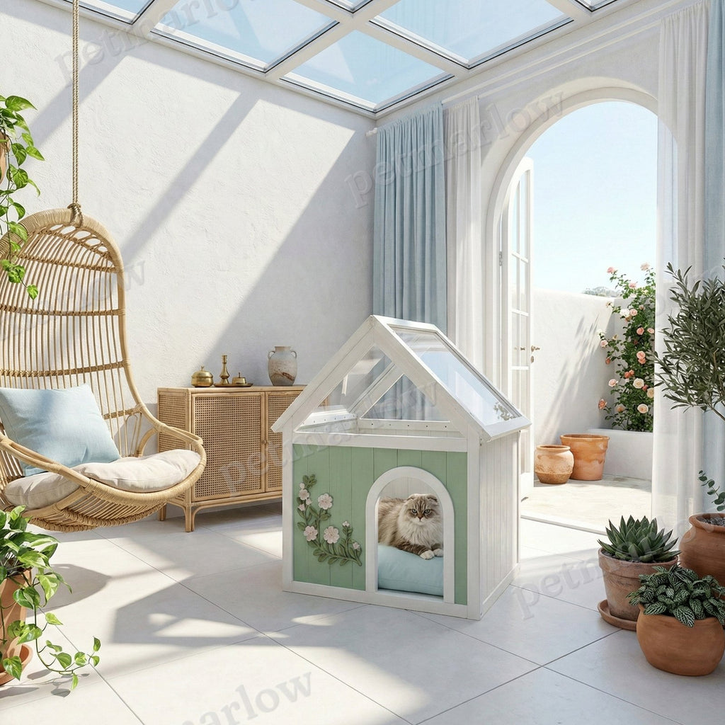 Cedar Indoor Cat House with Acrylic Roof – view 4