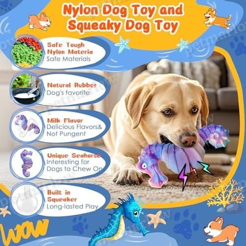 Seahorse Interactive Toys with Fun Squeaky Sound for Boredom – view 3