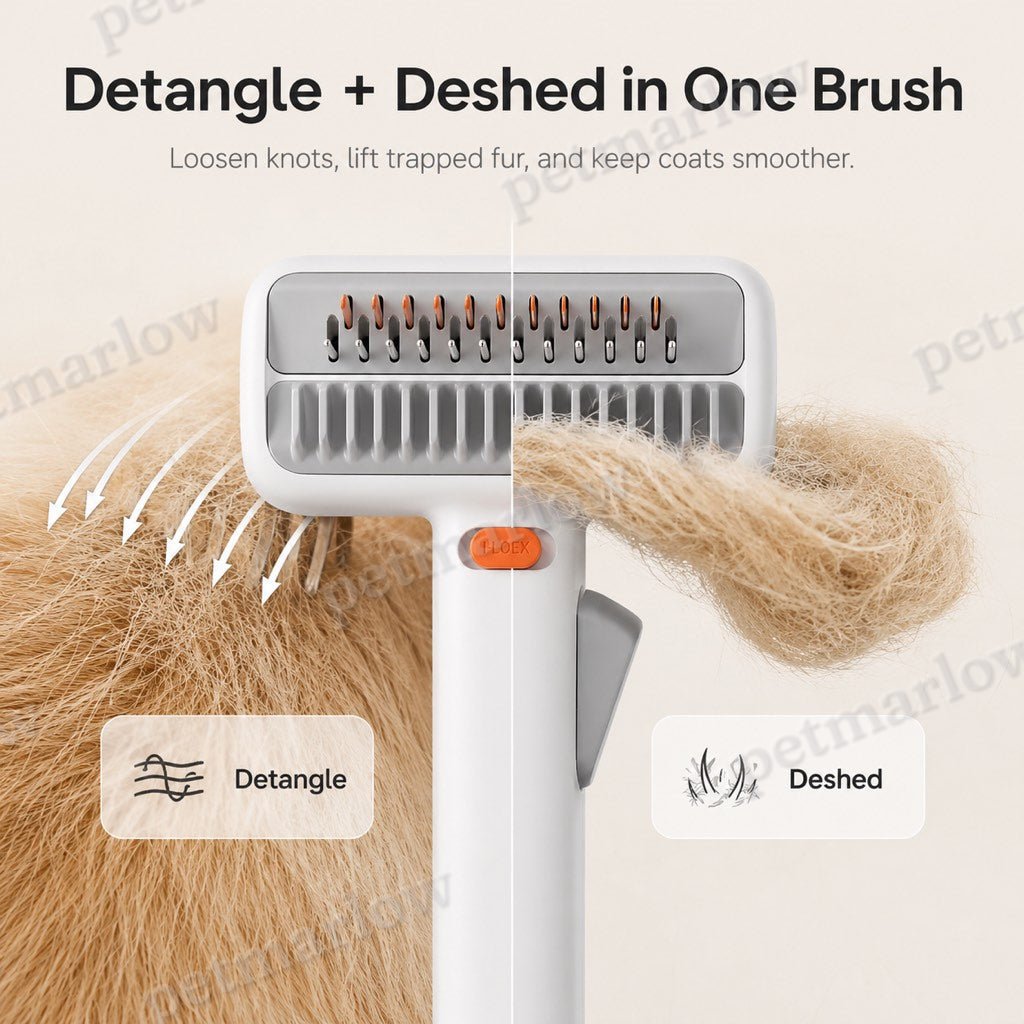 Self-Cleaning Dematting & Deshedding Pet Grooming Brush (For Cats & Dogs) – view 3