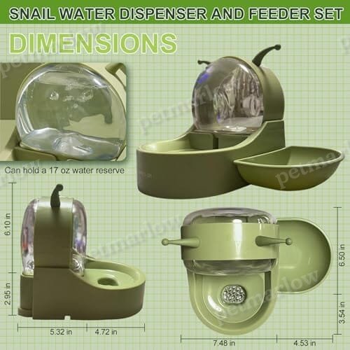 Self-Dispensing 2.2L Gravity Waterer Fountain with Snack Bowl – view 2