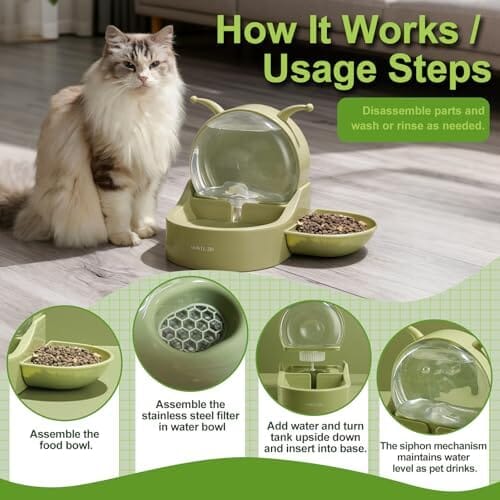 Self-Dispensing 2.2L Gravity Waterer Fountain with Snack Bowl – view 7