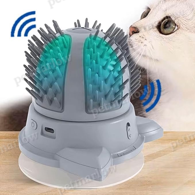 Self-Grooming Electric Cat Brush with Catnip Compartment and Dual Power Supply – view 3