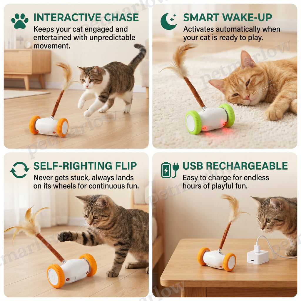 Self-Moving Feather Cat Teaser Toy – view 6