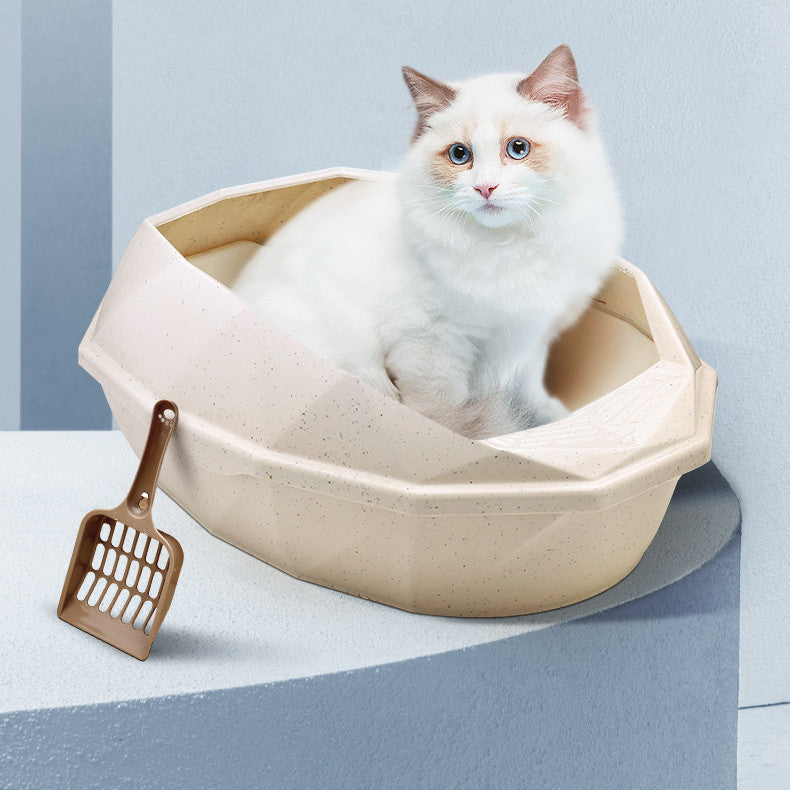 Semi-Enclosed Diamond Cat Litter Box