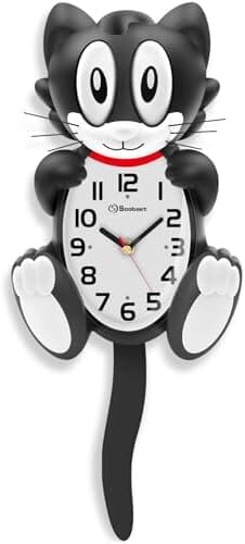 Silent Non Ticking with Moving Eyes and Pendulum Tail