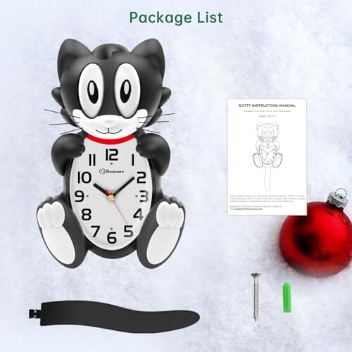 Silent Non Ticking with Moving Eyes and Pendulum Tail – view 7