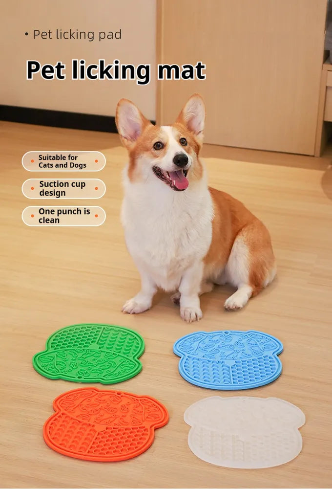 Silicone Pet Lick Mat Slow Feeder – Blue