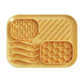 Silicone Pet Licking Mat for Dogs and Cats, 4 Zones Slow Feeder – Yellow